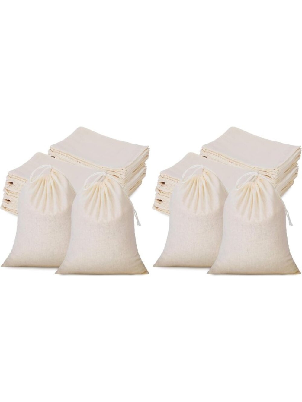 50 Pcs Drawstring Muslin Burlap Bags, 8x10 Inch Small Cotton Pouches for Gifts